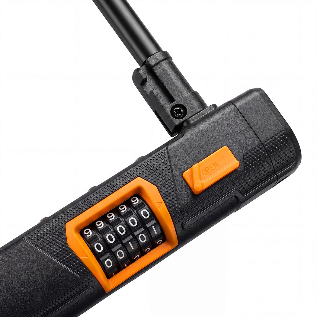 Bike Lock 4 Digit Combination Bicycle D Lock Security Cable Anti Theft Scooter