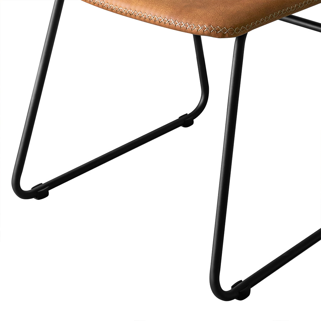 Ergonomic 2x Dining Chairs Kitchen Table Brown  Foldable Function