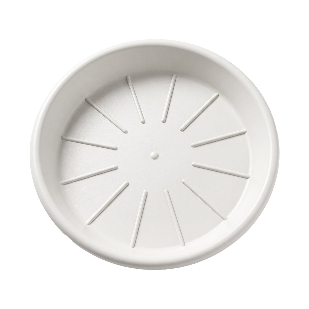 Toque Plant Pots 5 Pcs 8 Inchs Plastic Planter Pots with Drainage Saucers White