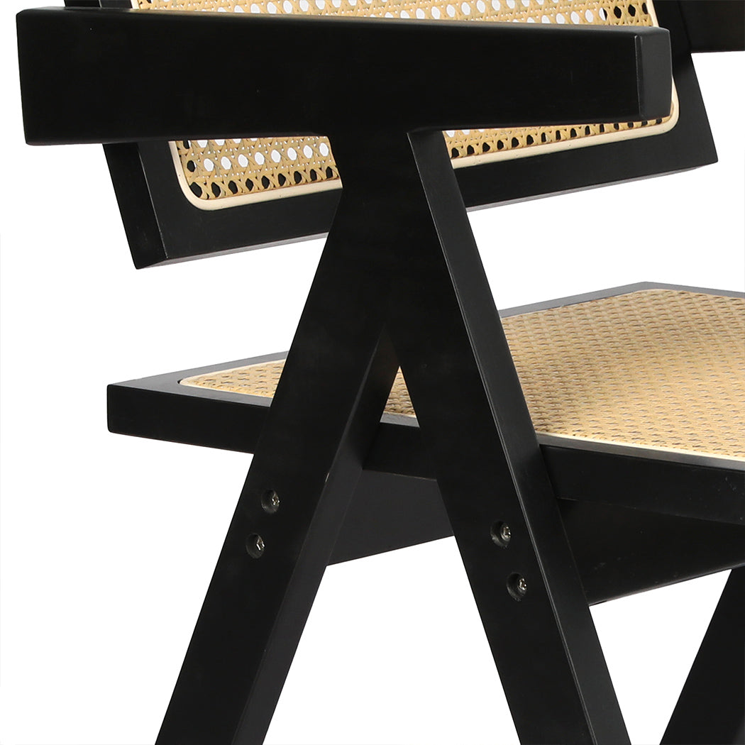 Elegant 6x Black Wicker Armchair Dining Chair  Comfortable Design
