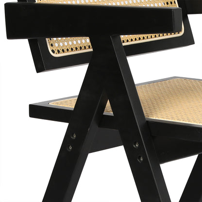 Elegant 6x Black Wicker Armchair Dining Chair  Comfortable Design