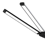 Ergonomic Double Head LED Desk Lamp Dimmable With Clamp  Wood Finish