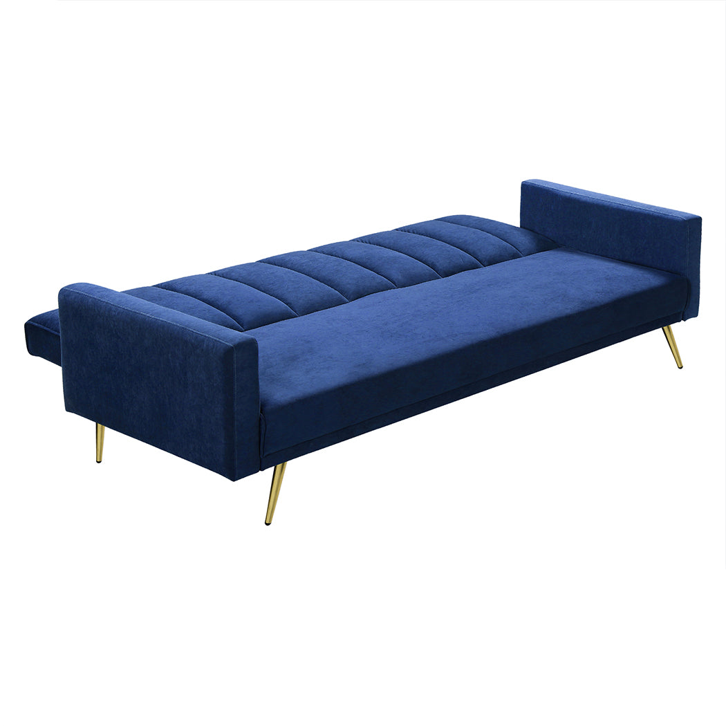Stylish Sofa Bed Convertible Velvet Lounge Recliner Couch Sleeper 3