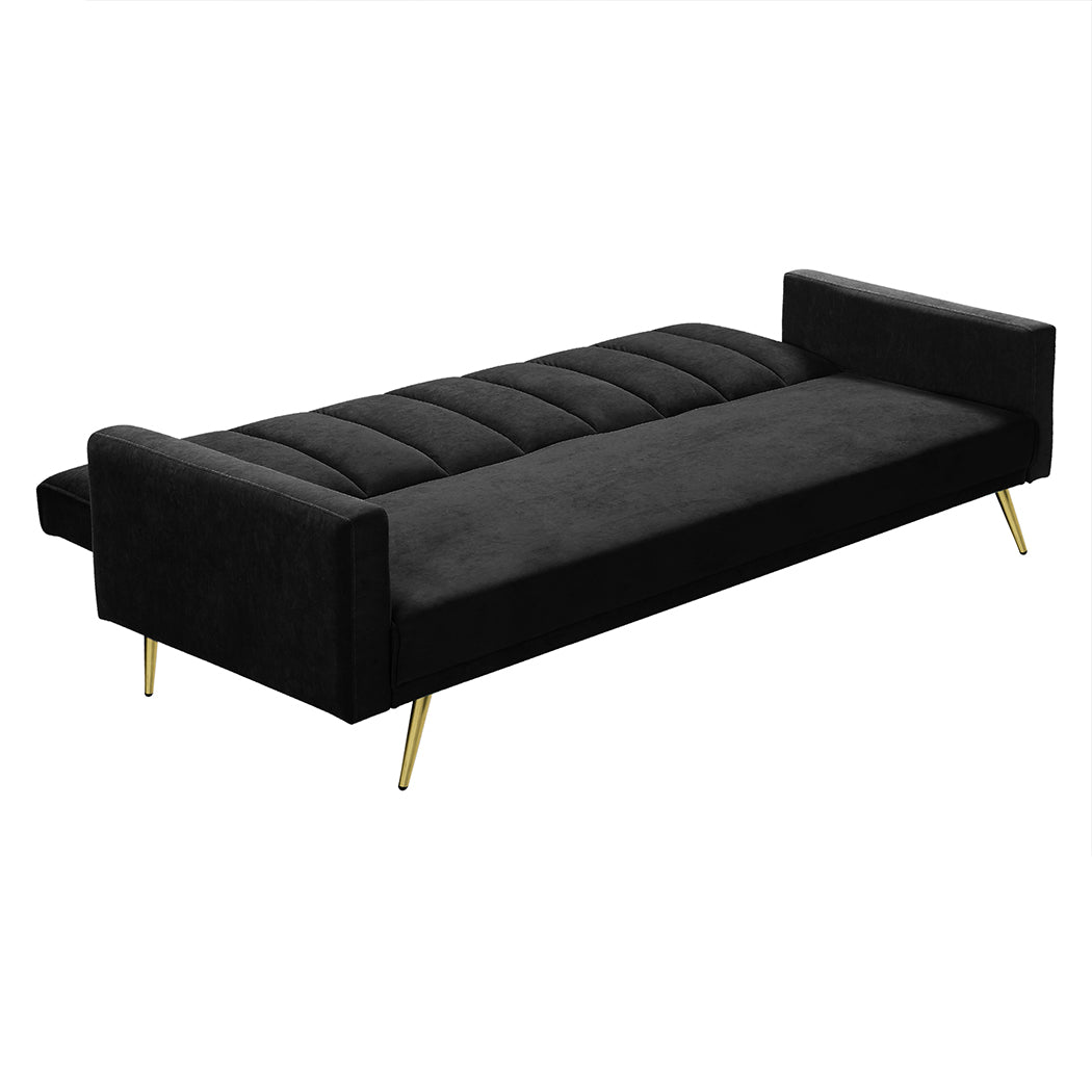 Modern Sofa Bed Convertible Velvet Lounge Recliner Couch Sleeper 3