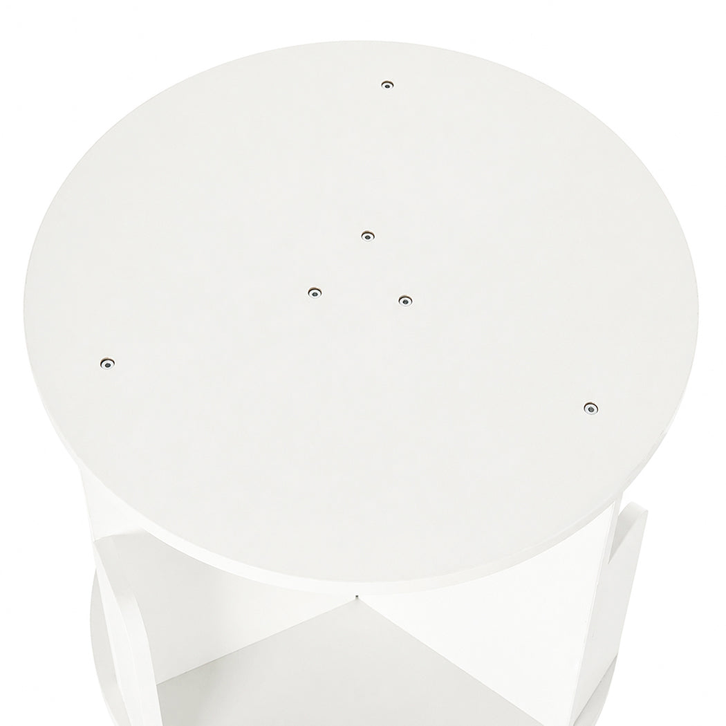 Rotating Bookshelf Corner 4 Tier White