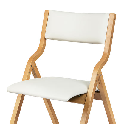Stylish 4x Dining Chairs Foldable PU Beige  Sleek Modern Look
