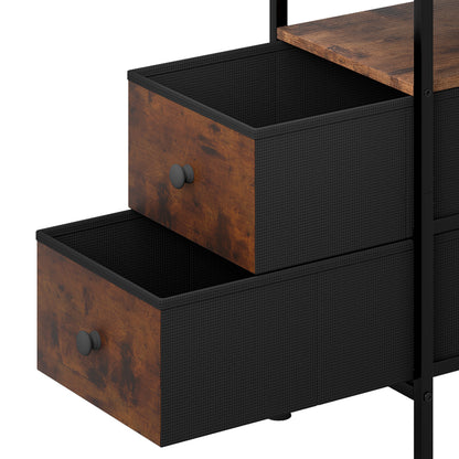 Bedside Table 2 Drawer Brown 48x30x60cm
