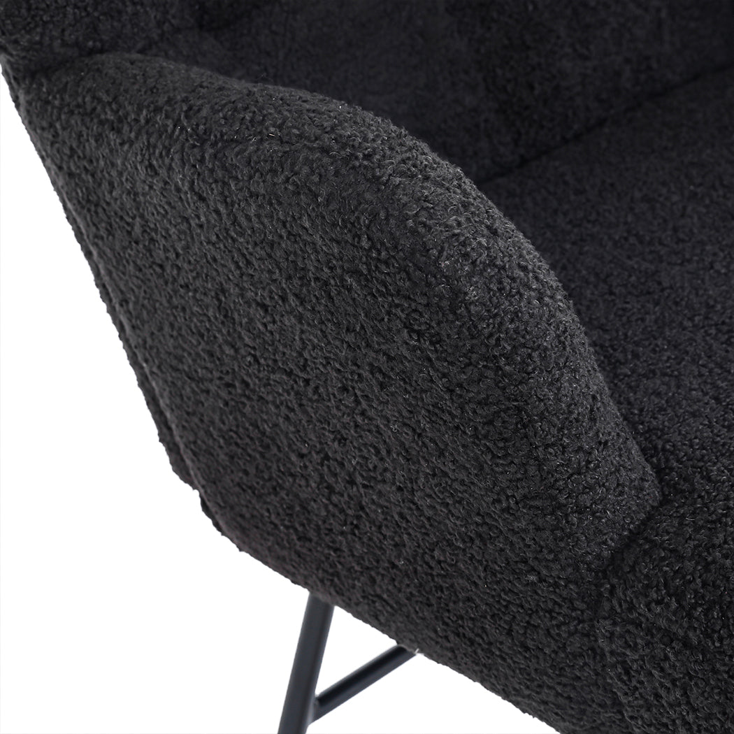 Grey Rocking Chair Fleece 67x86x95cm
