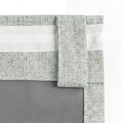Marlow Blackout Curtains Thermal Linen Look Blockout Drapes 2 Panels Green