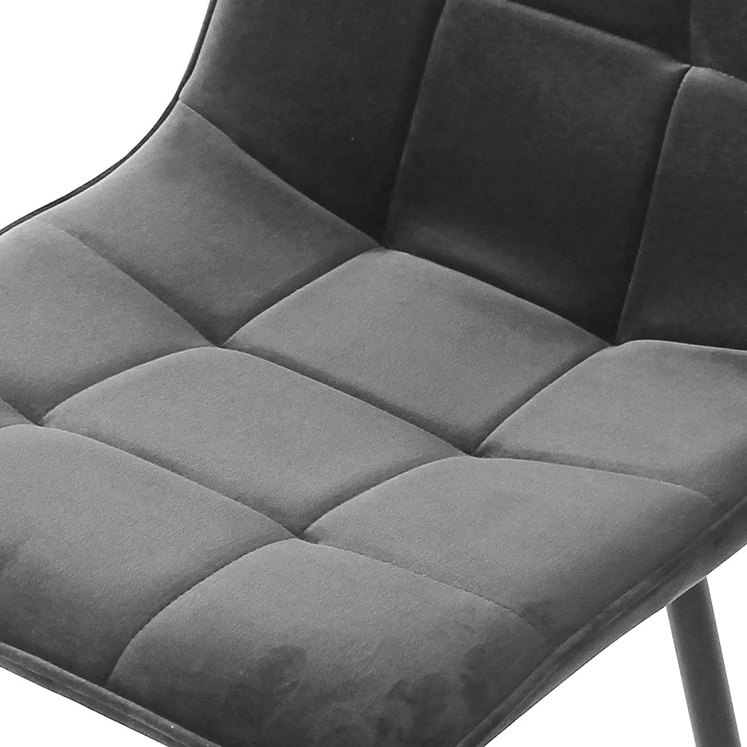 Luxury 8x Dining Chairs Kitchen Velvet Grey  Durable Frame Classic
