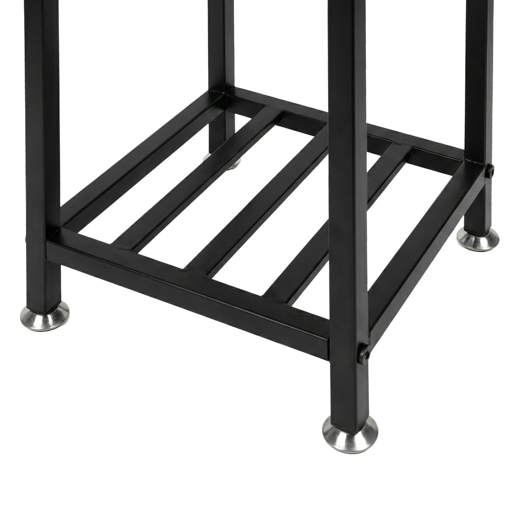 Levede Metal Plant Stand 76cm Tall 2 Tier Indoor Corner Shelf Black Display Rack