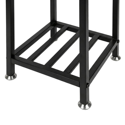 Levede Metal Plant Stand 76cm Tall 2 Tier Indoor Corner Shelf Black Display Rack