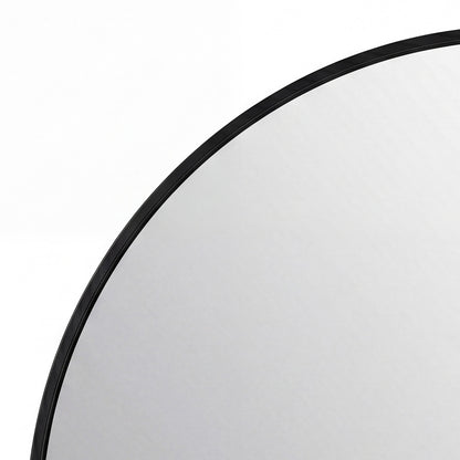 60cm Round Wall Mirror Black Frame Bathroom | HomeAndLiving