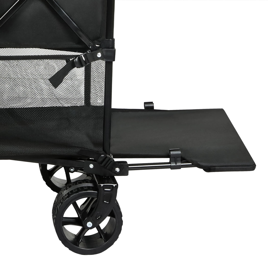 Folding Wagon Cart Double Shelves 132x107x56.5cm