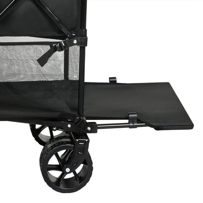 Folding Wagon Cart Double Shelves 132x107x56.5cm