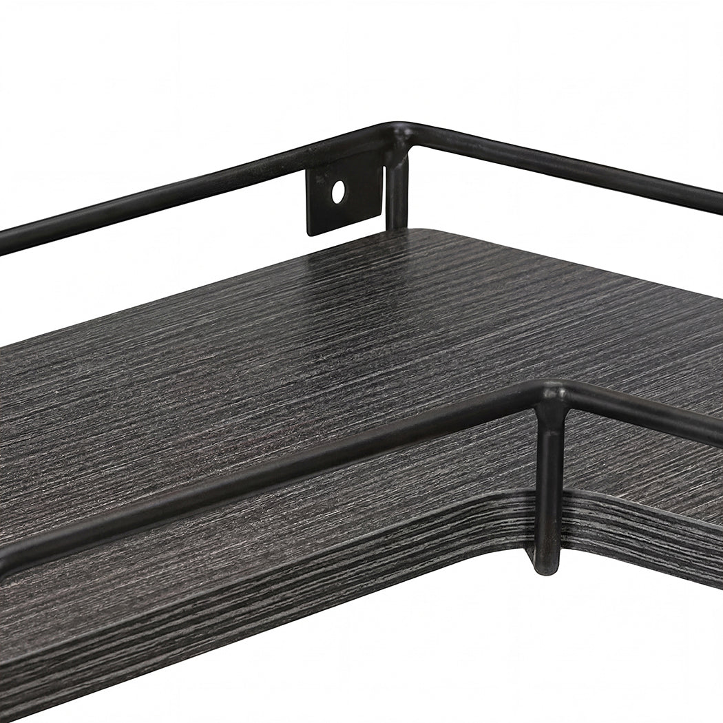 Floating Corner Wall Shelves 2 Pack Black | HomeAndLiving