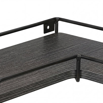 Floating Corner Wall Shelves 2 Pack Black | HomeAndLiving