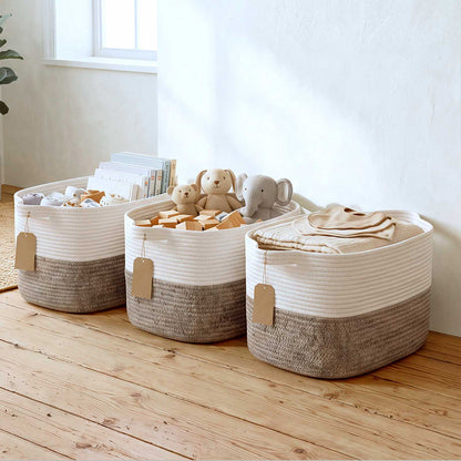 Foldable Storage Baskets Cotton 33x25.5x23cm