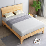 Stylish Queen Rubberwood Bed Frame  Wood Finish Classic Durable