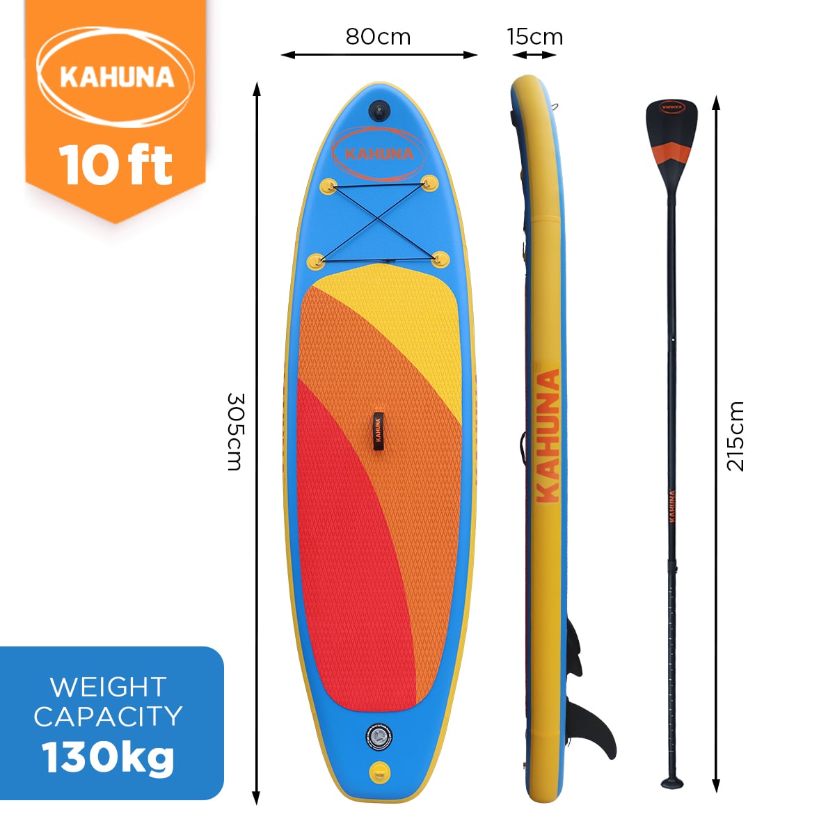 Inflatable Paddle Board Orange 305x80x15cm