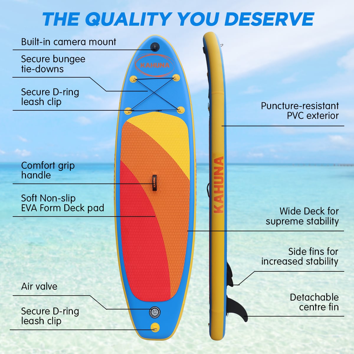 Inflatable Paddle Board Orange 305x80x15cm
