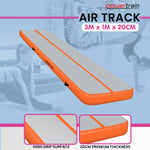 20cm Thick Inflatable Gymnastics Air Track 3m x 1m Orange