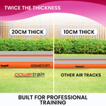 20cm Thick Inflatable Gymnastics Air Track 3m x 1m Orange
