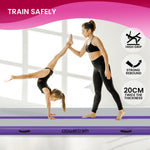 20cm Thick Inflatable Gymnastics Air Track 5m x 1m Purple
