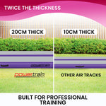 20cm Thick Inflatable Gymnastics Air Track 5m x 1m Purple