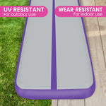 20cm Thick Inflatable Gymnastics Air Track 5m x 1m Purple