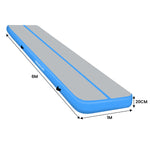 20cm Thick Inflatable Gymnastics Air Track 6m x 1m Blue