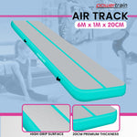 Inflatable Air Track 6m Tumbling Gymnastics Mat 20cm Green