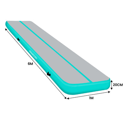 Inflatable Air Track 6m Tumbling Gymnastics Mat 20cm Green