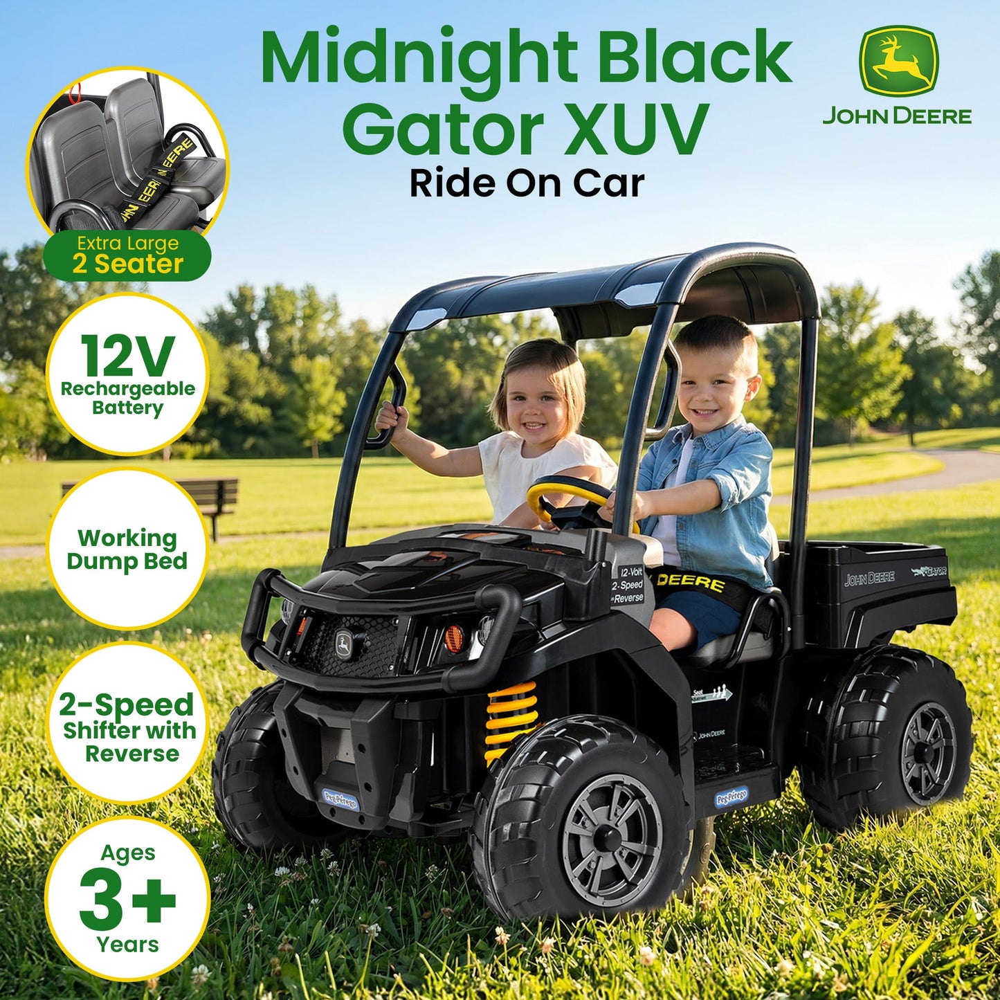 Ride On Car Dual Seat 12V 135x85.75x106cm