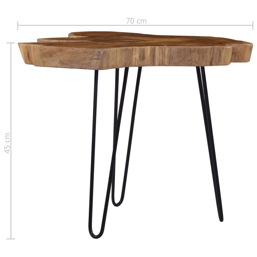 60-70x45cm Solid Teak Wood Coffee Table Living Room Table