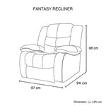 Fantasy Recliner Pu Leather 1R Black