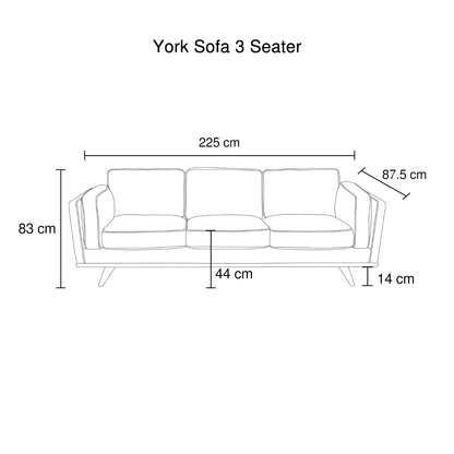Brown 3-Seater Lounge Sofa With Wooden Frame