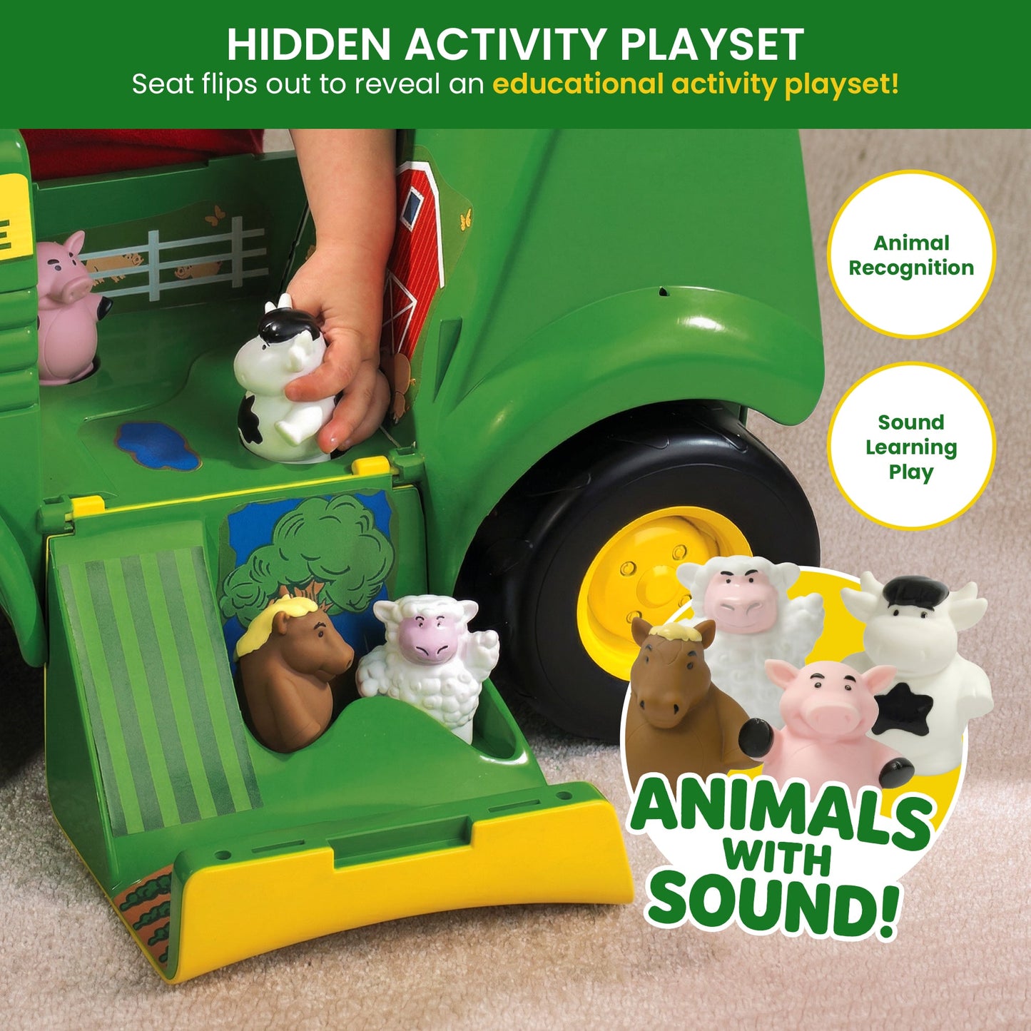 Ride On Tractor Toy With Sounds 55.9x27.9x50.8cm
