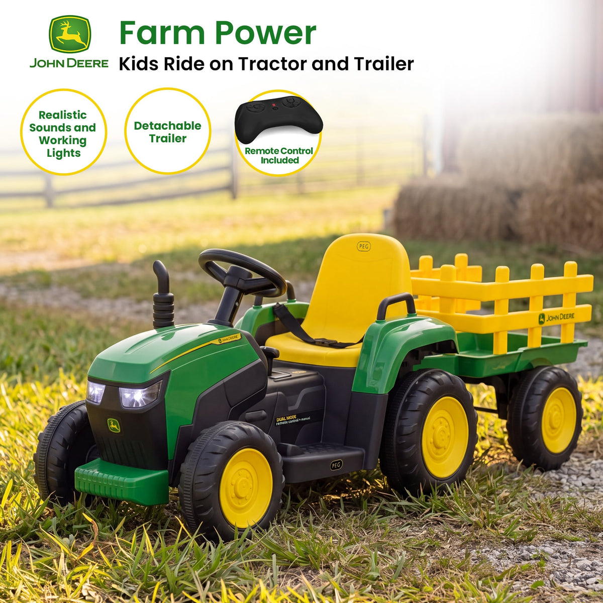 Ride On Tractor With Trailer 1x12cm