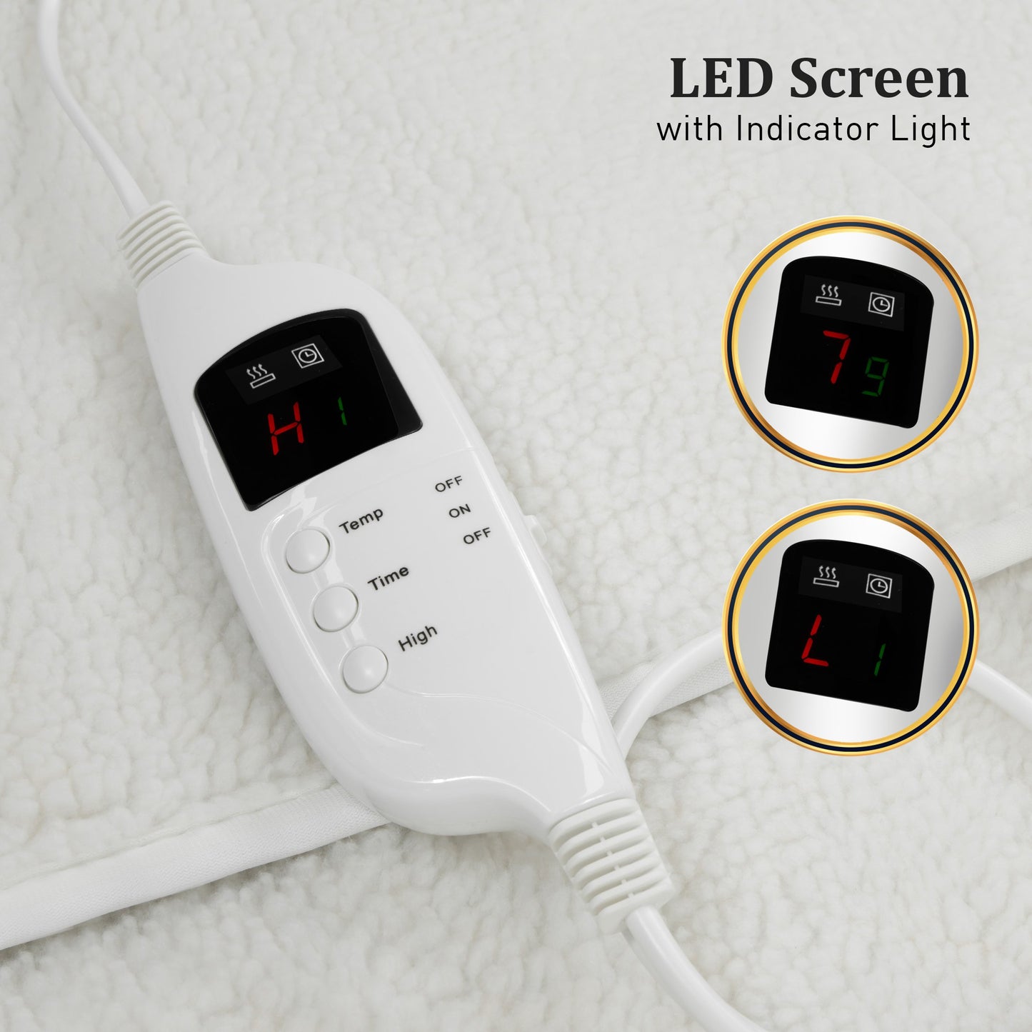 Fleece 9 Level Heated  Electric Blanket - Queen
