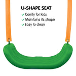 Kids 4-Seater Swing Set with Slide Purple Green