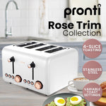 Breakfast Set White with Rose Gold Kettle, Toaster & 1.25L Espresso Machine