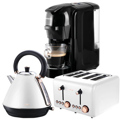 Breakfast Set Silver & Black Kettle 11x27x25cm