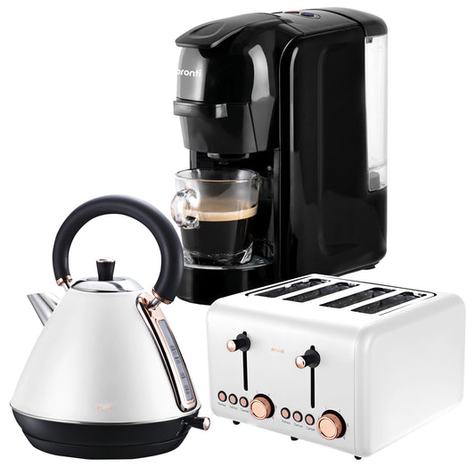 Breakfast Set Silver & Black Kettle 11x27x25cm