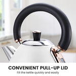 1.7L Rose Trim Collection Kettle - White