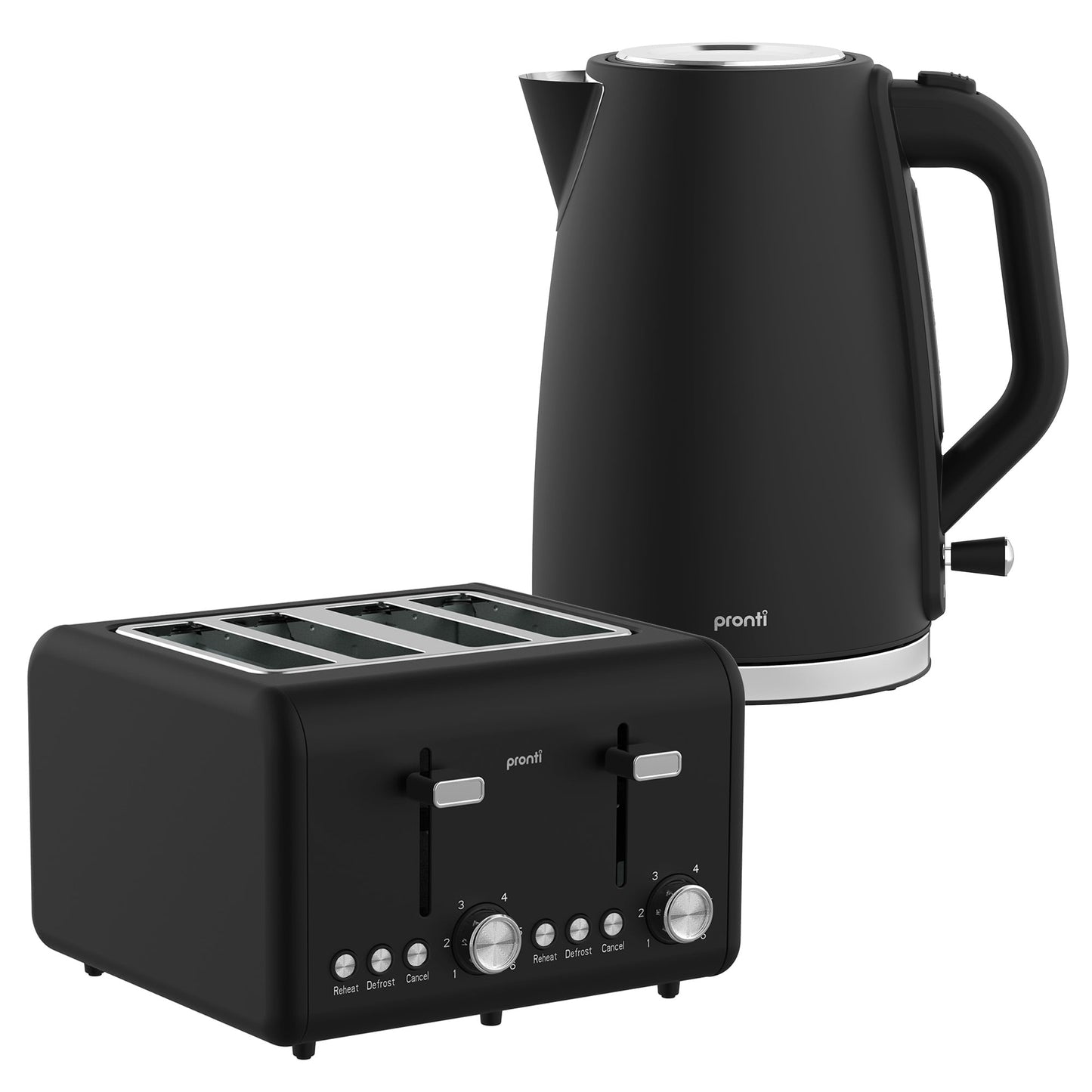 4 Slice Toaster And Kettle Bundle Silver 22x17x24.5cm