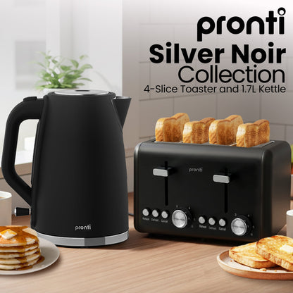 4 Slice Toaster And Kettle Bundle Silver 22x17x24.5cm