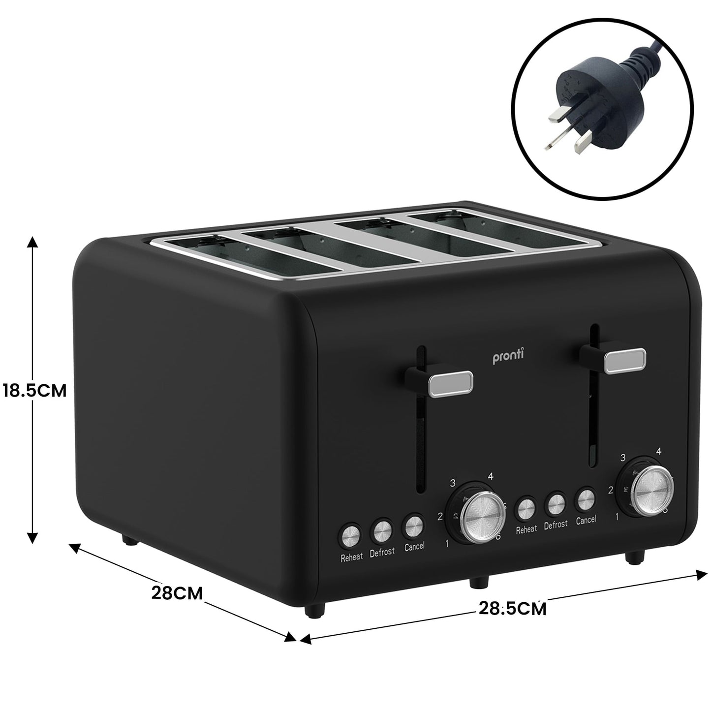 4 Slice Toaster And Kettle Bundle Silver 22x17x24.5cm