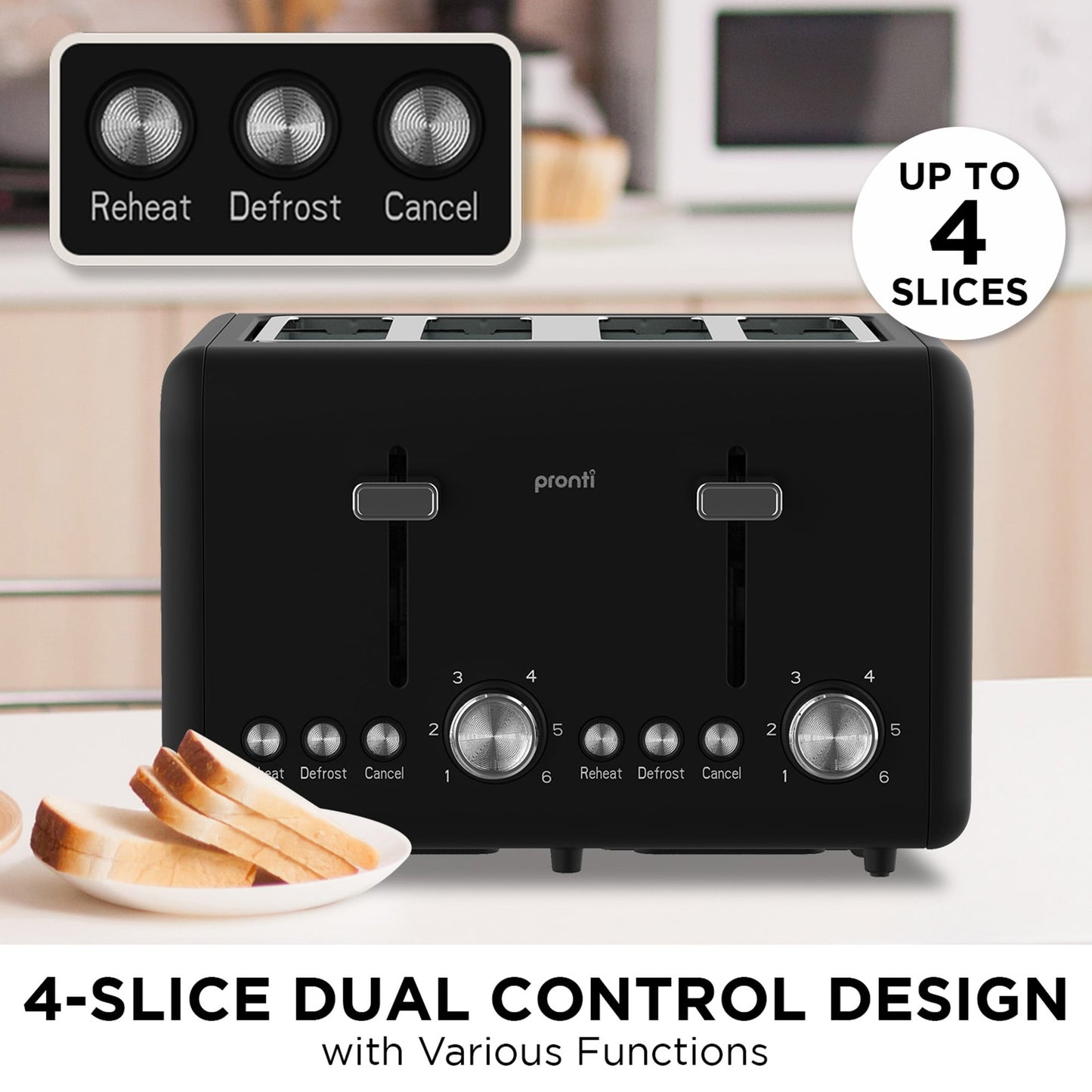 4 Slice Toaster And Kettle Bundle Silver 22x17x24.5cm