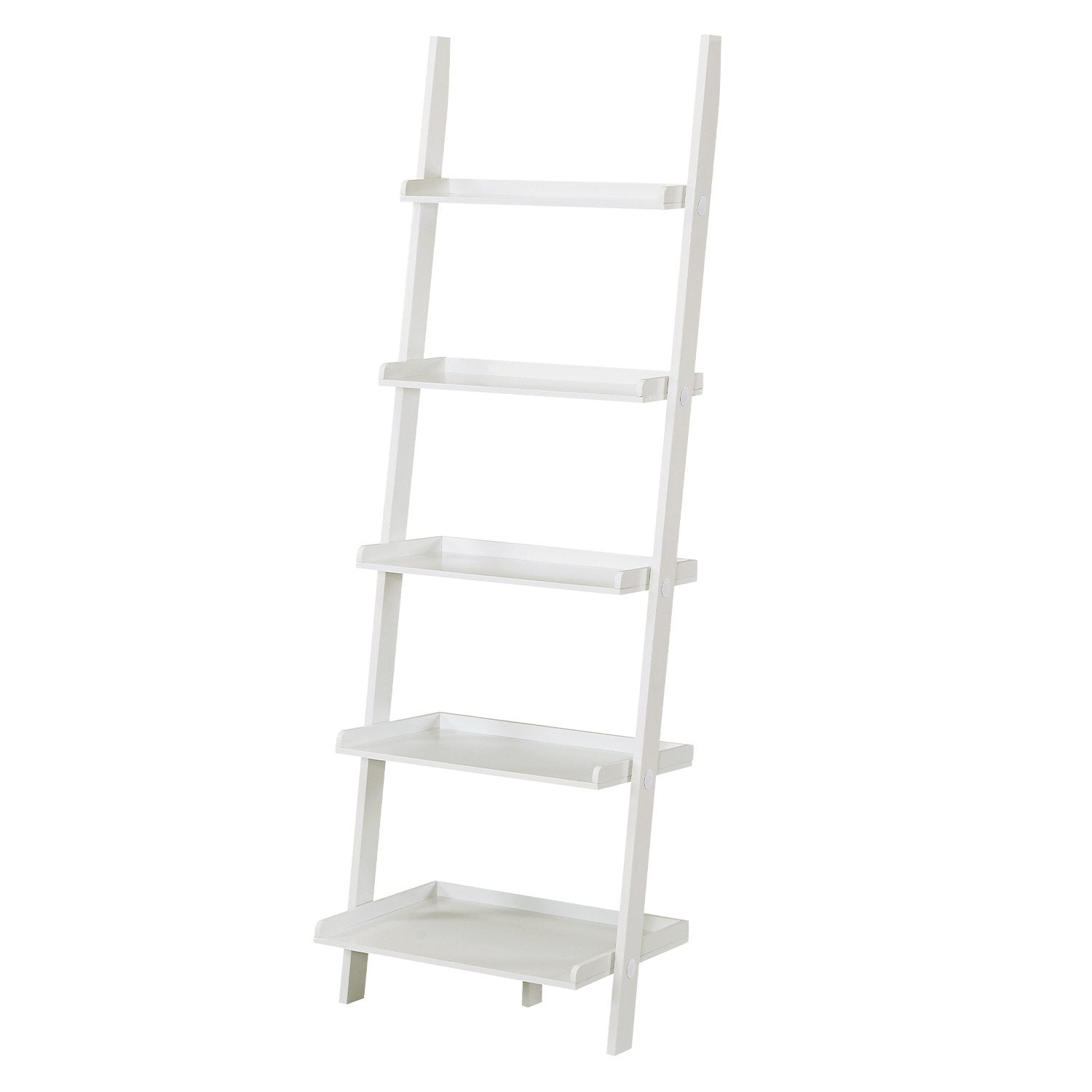  5 Tier Ladder Shelf in Crisp White Finish